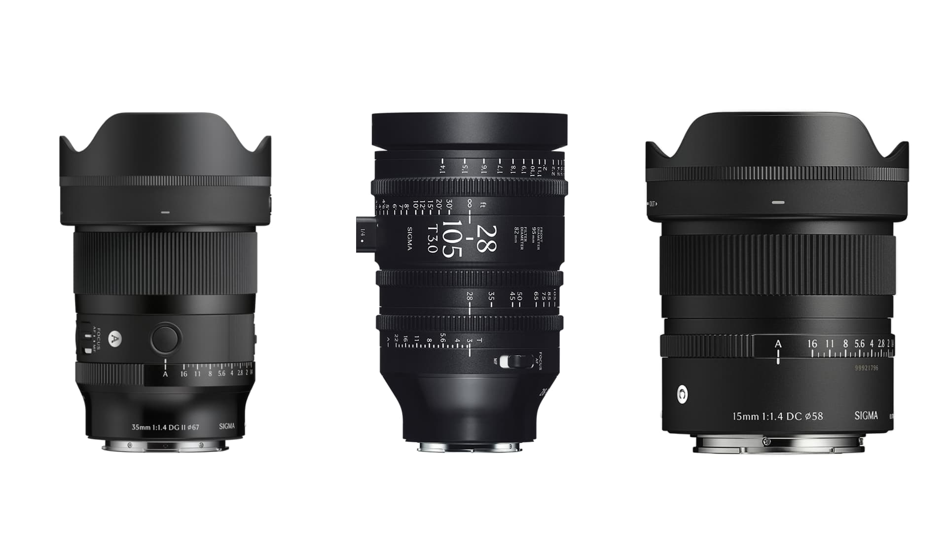 Sigma Launches AF Cine 28-105mm T3 FF, new 35mm Art II, and 15mm